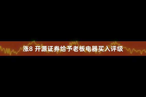 涨8 开源证券给予老板电器买入评级
